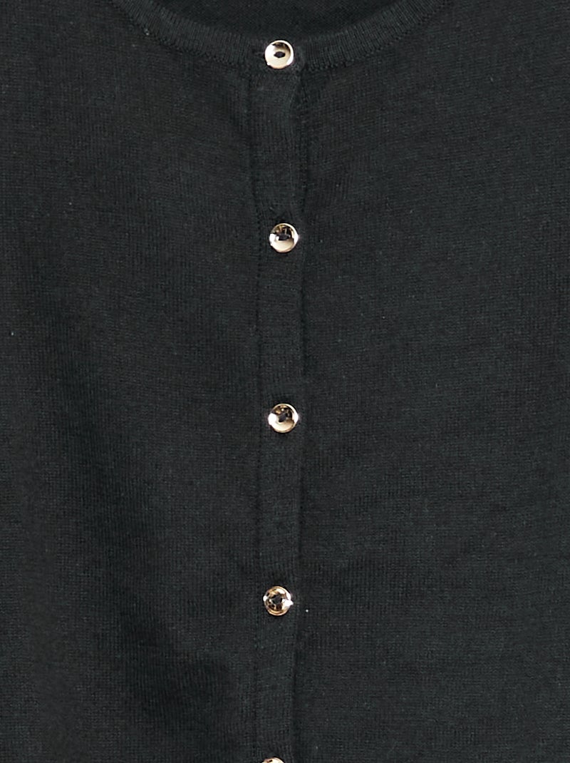 Gebreid effen vestje zwart - Kiabi