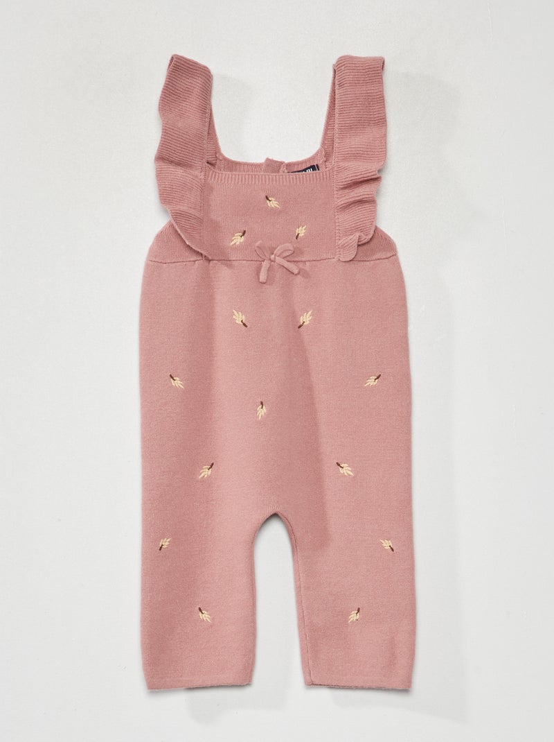 Gebreid kruippakje met borduursel ROSE - Kiabi