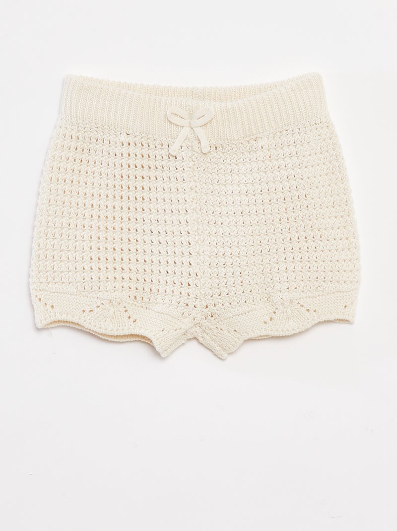 Gebreid short Wit - Kiabi