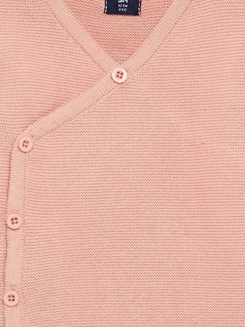 Gebreid truitje in eenvoudige ribbelsteek Rose - Kiabi