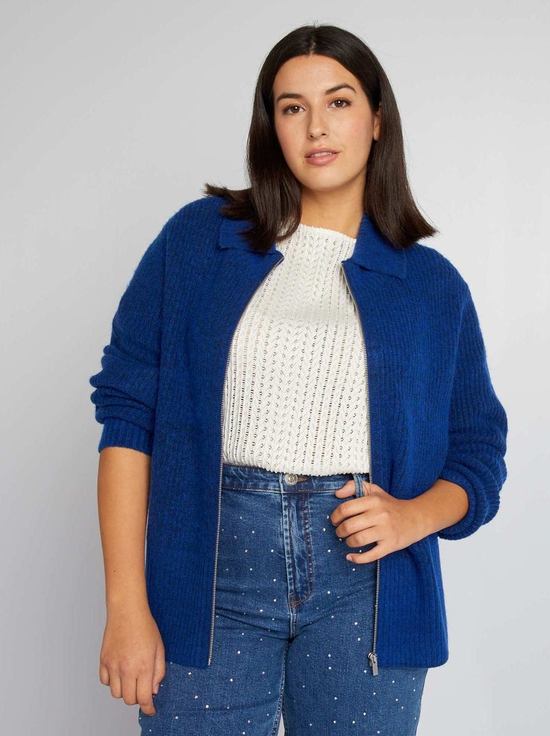Gebreid vest BLAUW - Kiabi