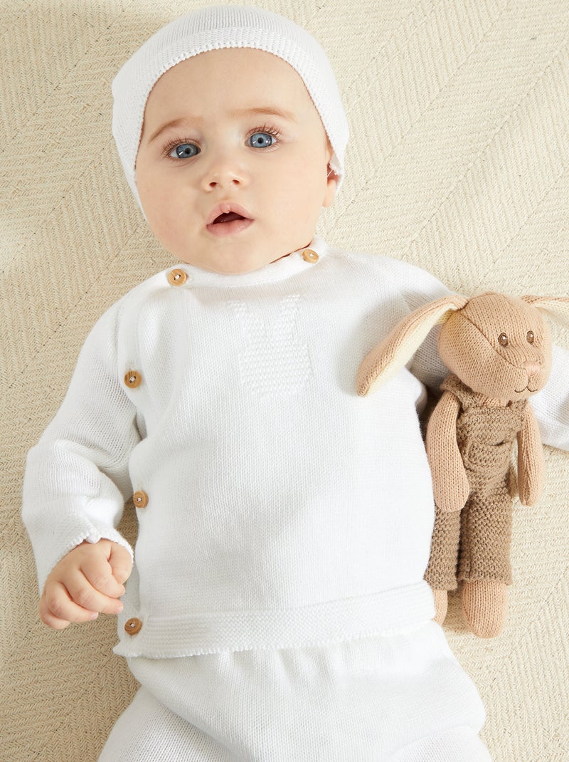 Gebreid vest 'La Manufacture de Layette' - Van Franse makelij wit - Kiabi
