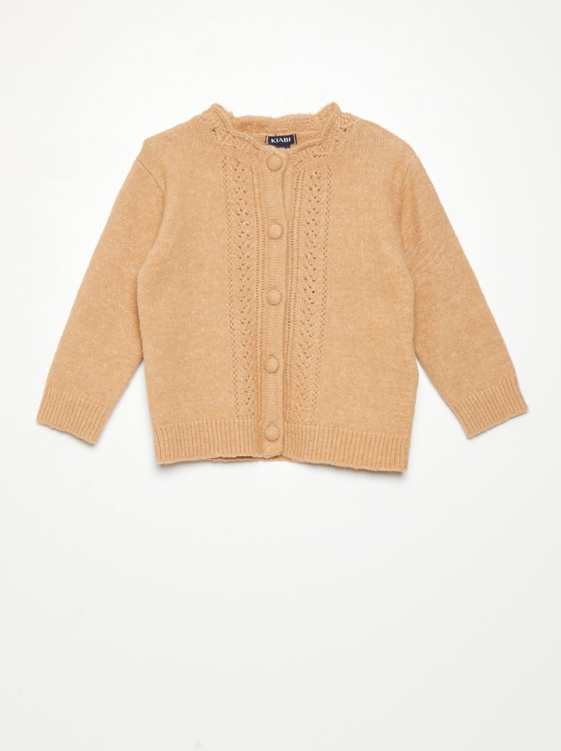 Gebreid vest met ajourmotief BIEGE - Kiabi