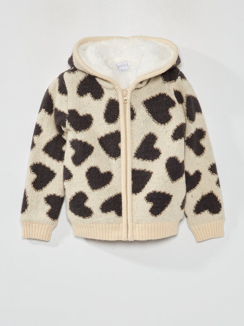 Gebreid vest met capuchon BIEGE - Kiabi