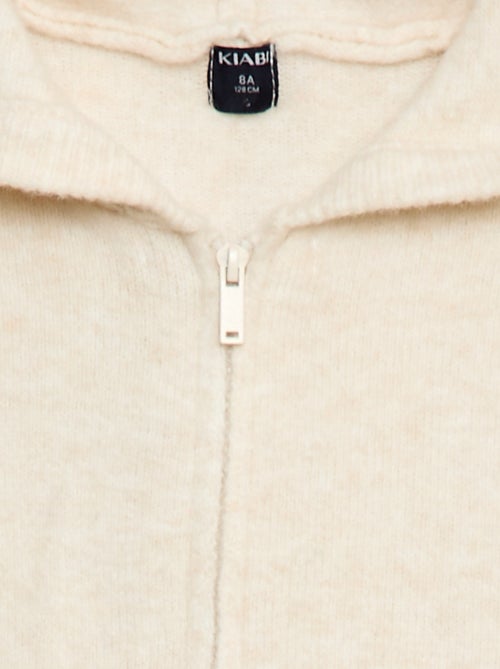 Gebreid vest met capuchon en gemêleerd effect - Kiabi