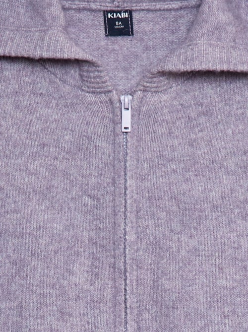 Gebreid vest met capuchon en gemêleerd effect - Kiabi