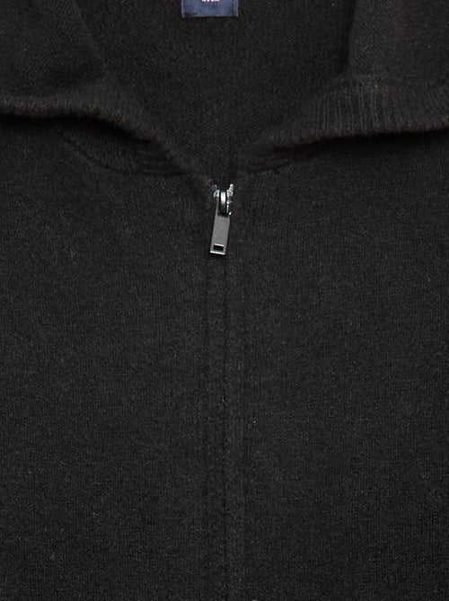 Gebreid vest met capuchon en gemêleerd effect - Kiabi