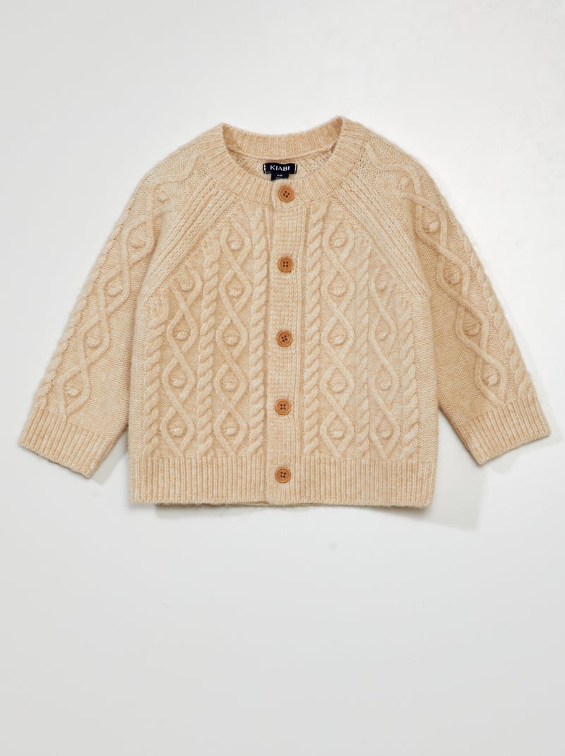 Gebreid vest met fantasiepatroontje BIEGE - Kiabi