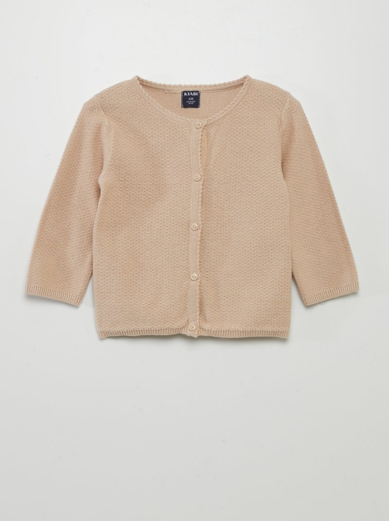 Gebreid vest met fantasiepatroontje BIEGE - Kiabi