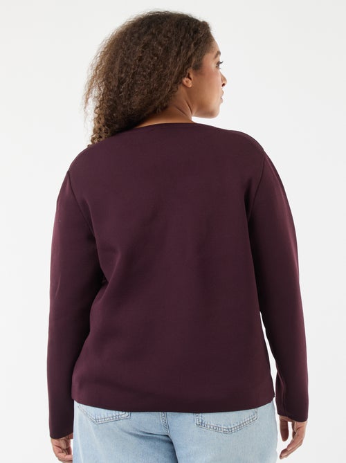 Gebreid vest met reliëfpatroontje en knopen in retrostijl - Kiabi