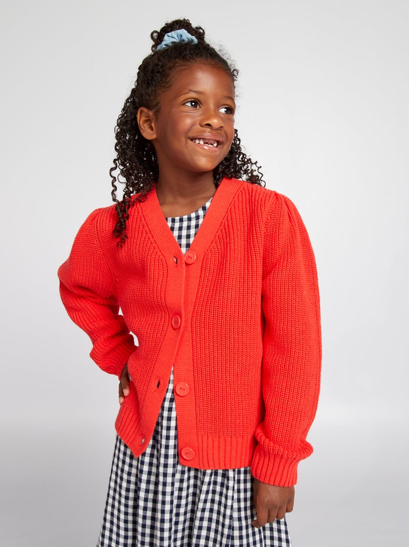 Gebreid vest Rood - Kiabi