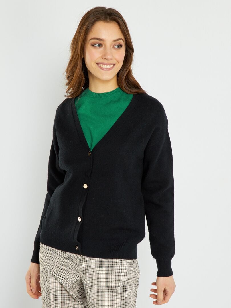 Gebreid vest - zwart - Kiabi - 20.00