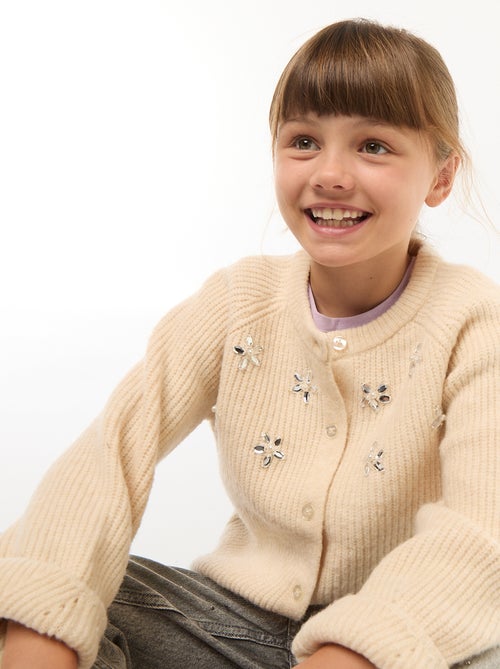 Gebreid vestje met kralendetails - Kiabi