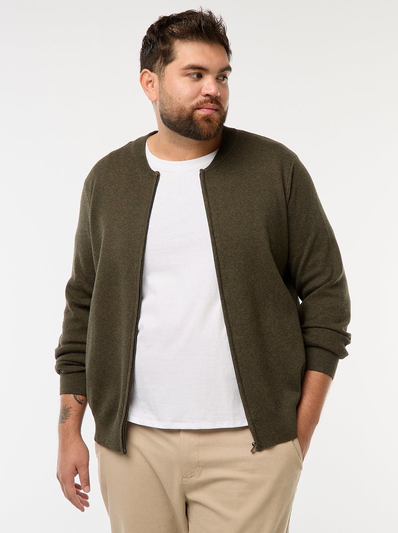 Gebreid vestje met ritssluiting Groen - Kiabi