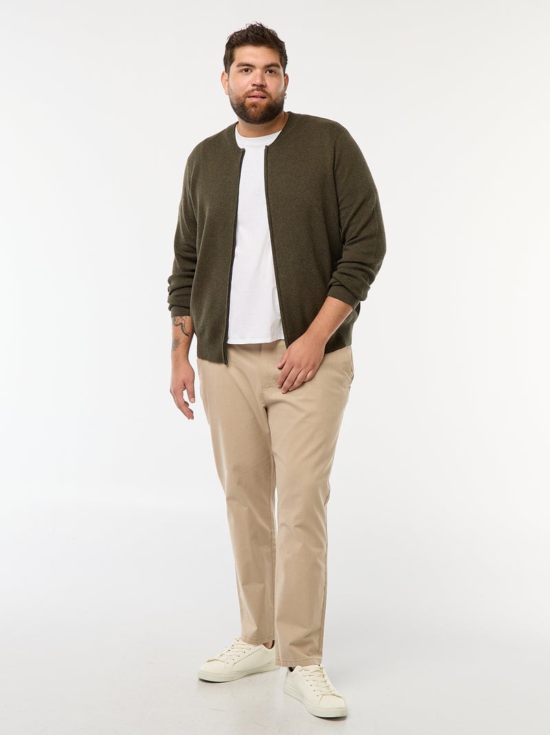 Gebreid vestje met ritssluiting Groen - Kiabi