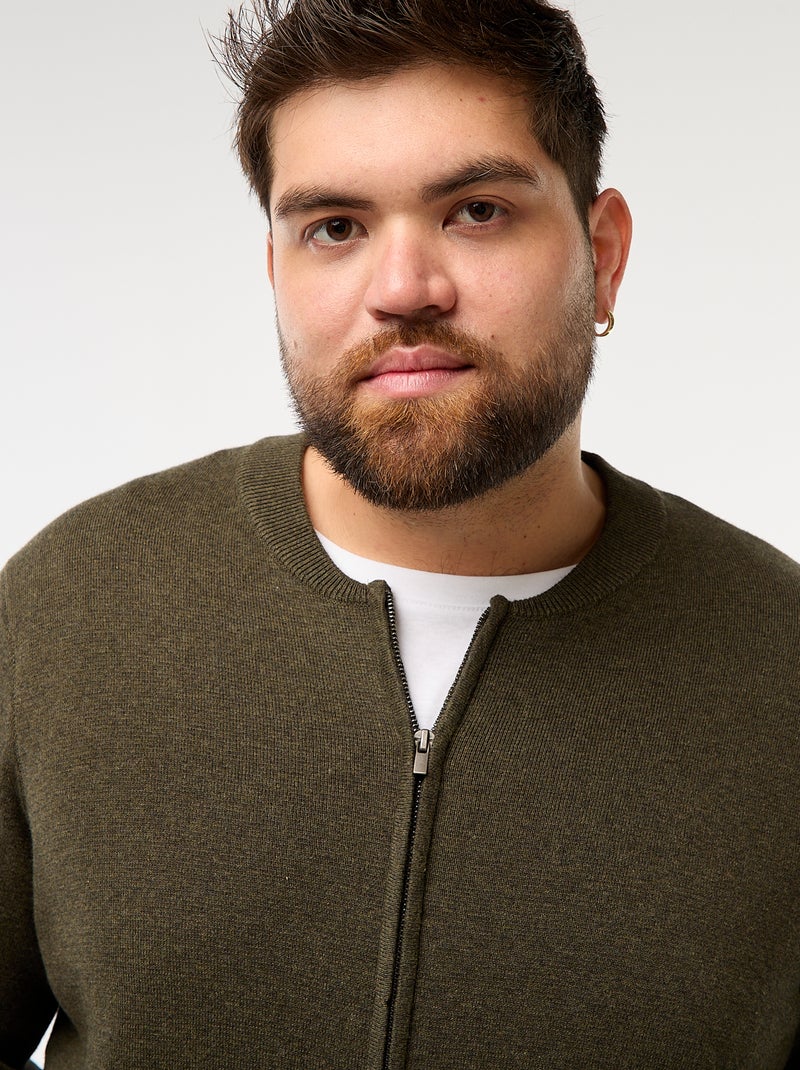 Gebreid vestje met ritssluiting Groen - Kiabi