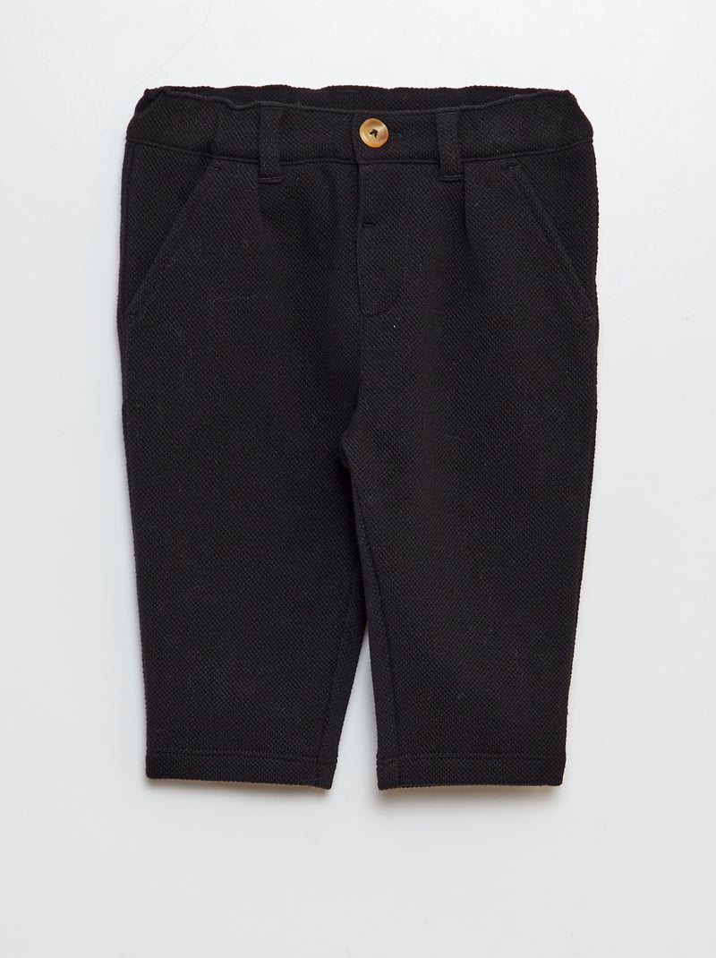 Gebreide broek in chinostijl zwart - Kiabi