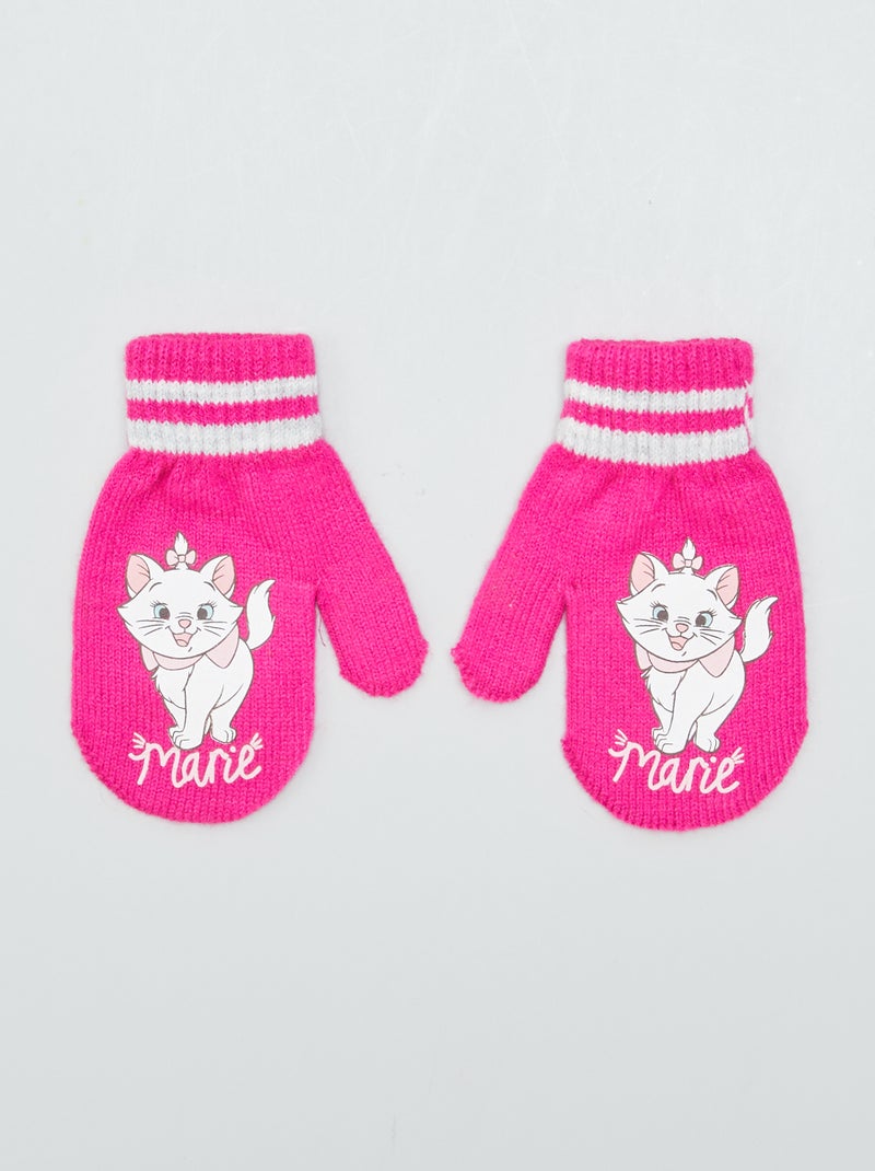 Gebreide handschoenen 'Marie' 'Disney' fuchsia print - Kiabi