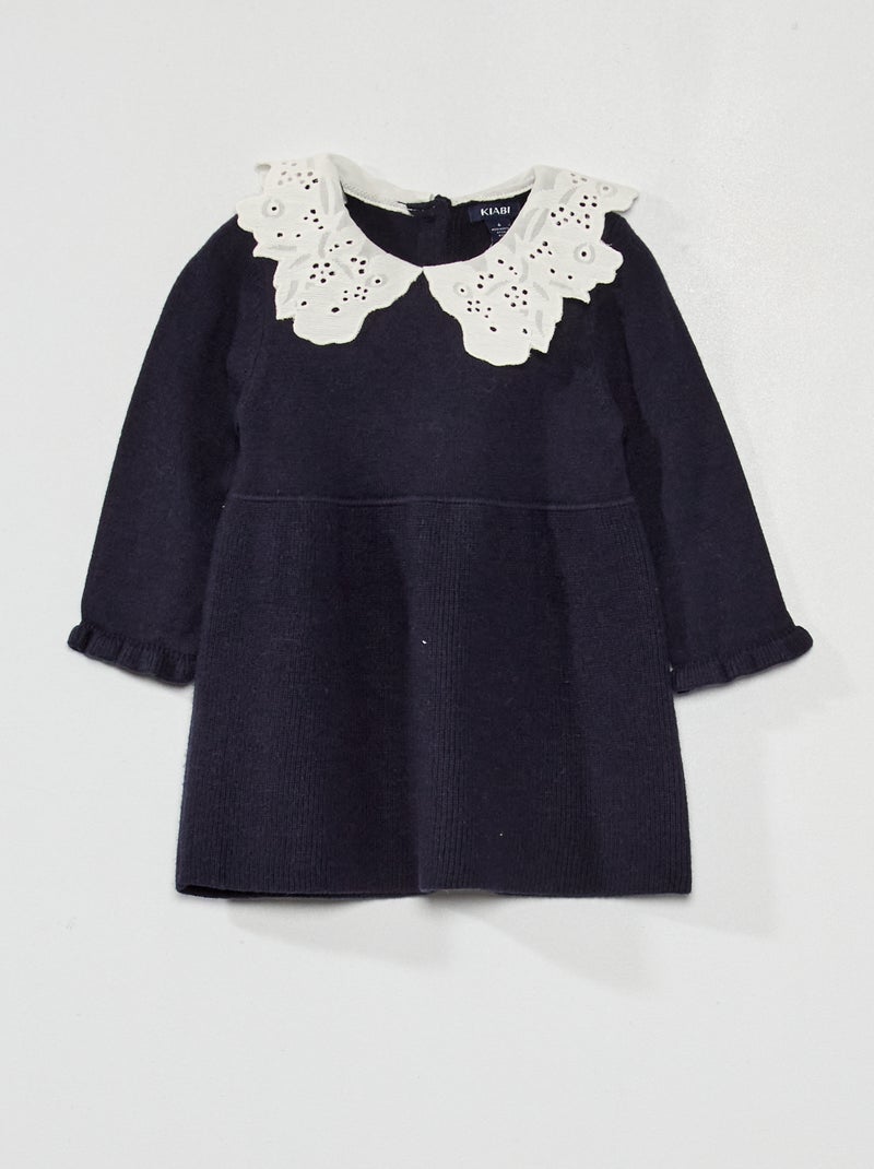 Gebreide jurk BLAUW - Kiabi