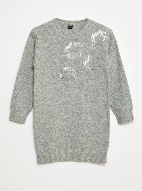 Gebreide jurk met glittersterretjes - Kiabi