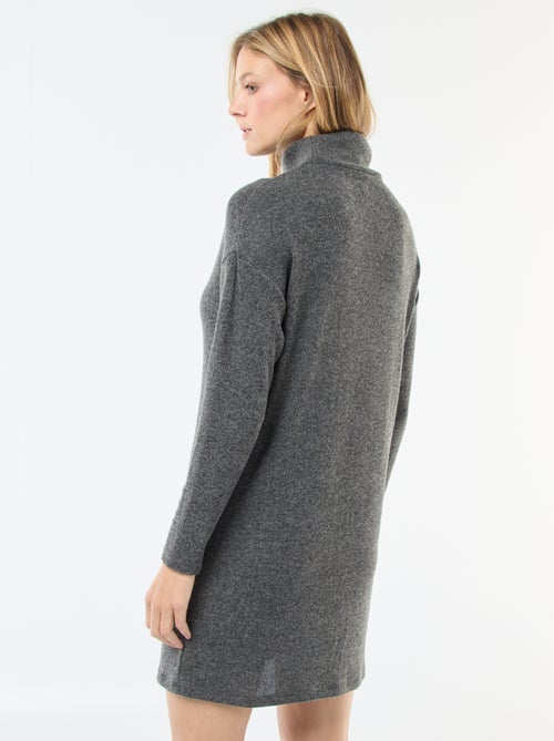 Gebreide jurk met opstaande kraag - Kiabi