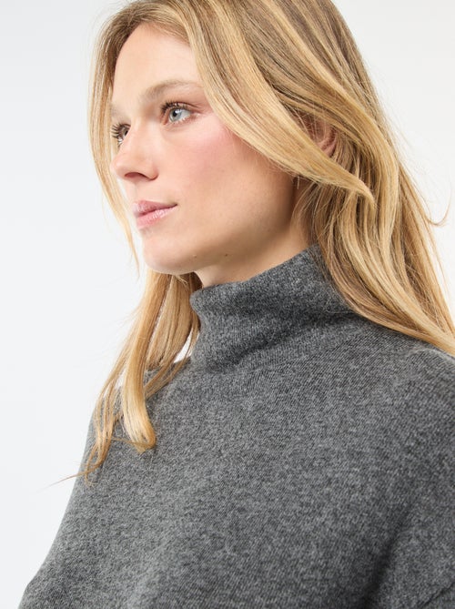 Gebreide jurk met opstaande kraag - Kiabi