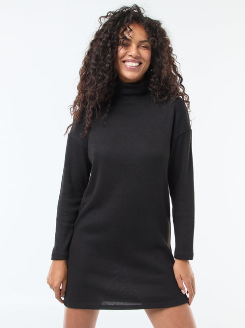 Gebreide jurk met opstaande kraag - Kiabi