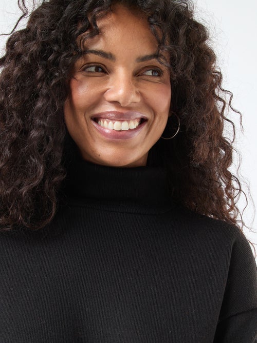 Gebreide jurk met opstaande kraag - Kiabi