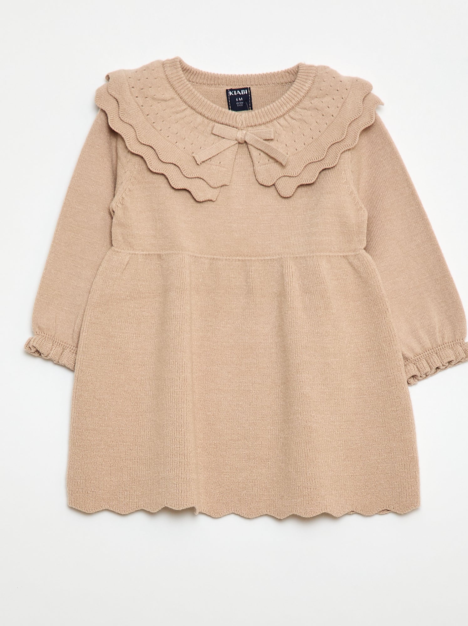 Gebreide jurk met Peter Pan-kraag