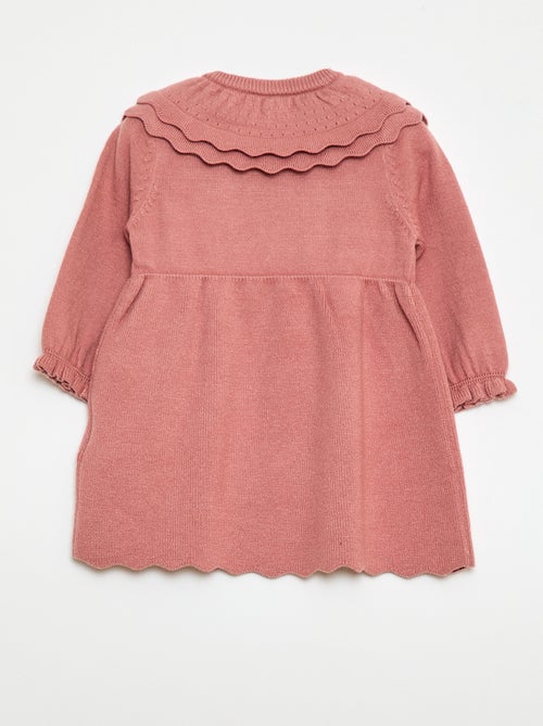 Gebreide jurk met Peter Pan-kraag - Kiabi