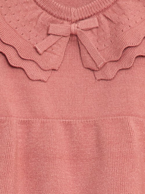 Gebreide jurk met Peter Pan-kraag - Kiabi