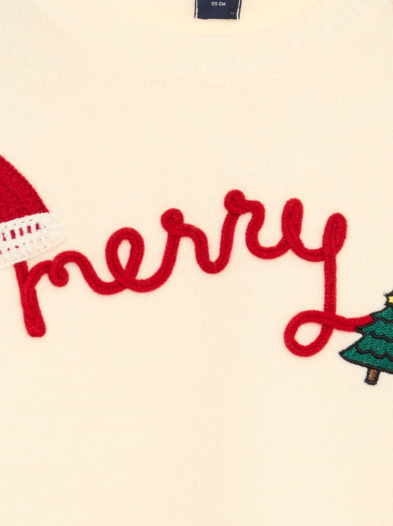 Gebreide kersttrui Biege - Kiabi