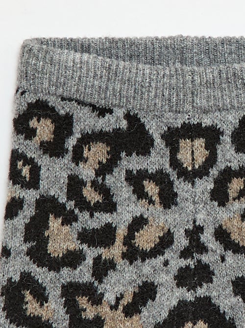 Gebreide legging met luipaardprint - Kiabi