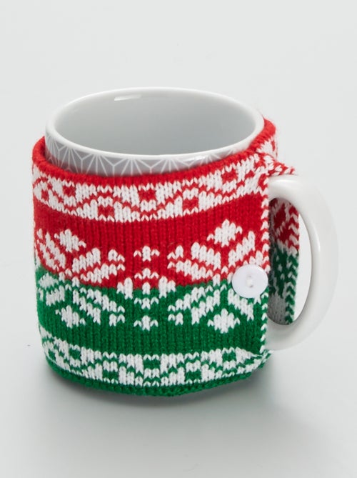 Gebreide mokwarmer in kerstthema - Kiabi