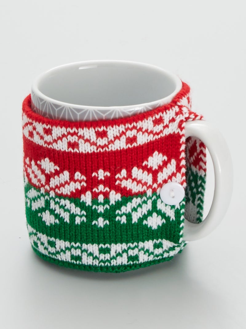Gebreide mokwarmer in kerstthema Beige - Kiabi