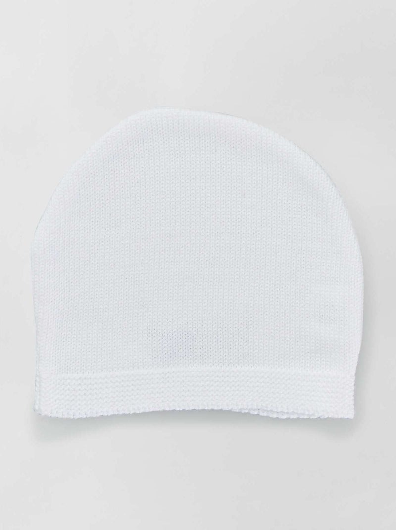 Gebreide muts 'La Manufacture de Layette' - Van Franse makelij wit - Kiabi
