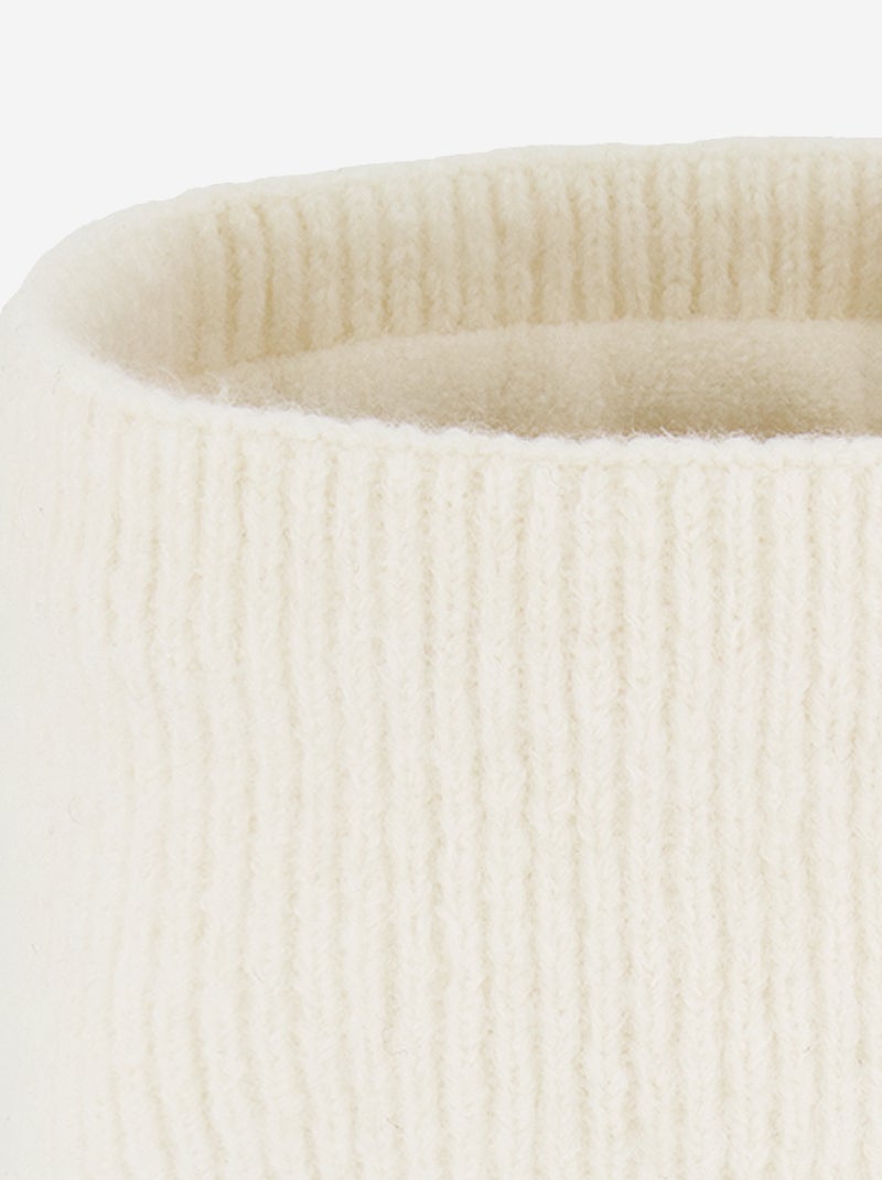 Gebreide nekwarmer met fleecevoering Biege - Kiabi