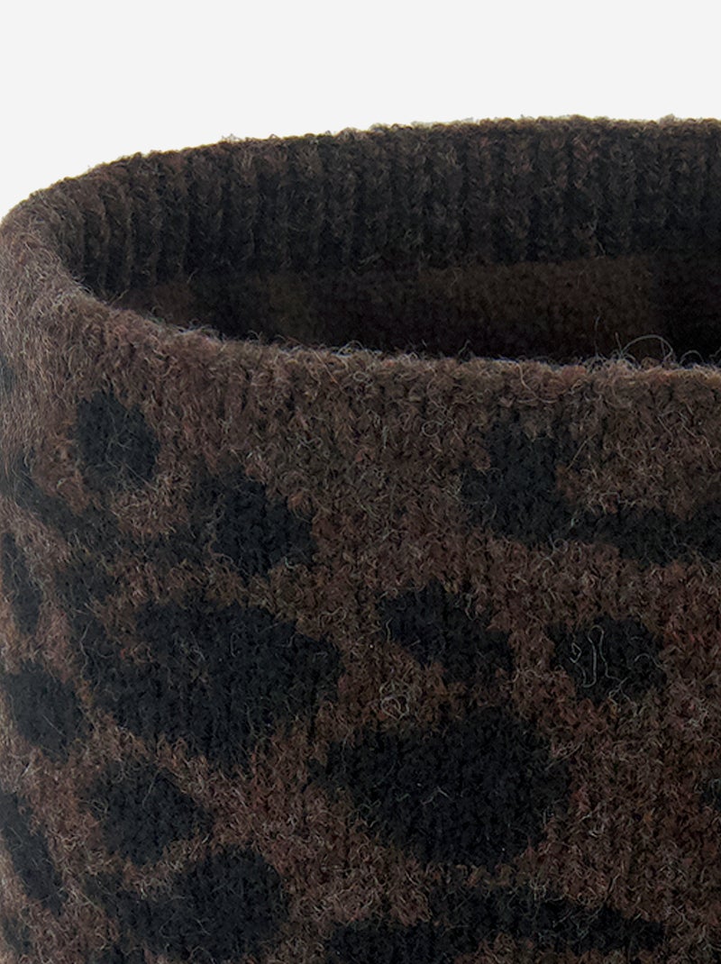 Gebreide nekwarmer met fleecevoering Bruin - Kiabi