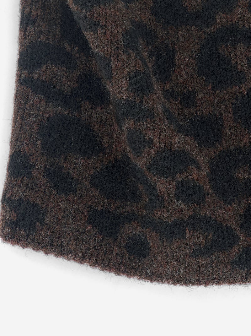 Gebreide nekwarmer met fleecevoering Bruin - Kiabi