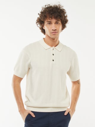 Gebreide polo met korte mouw