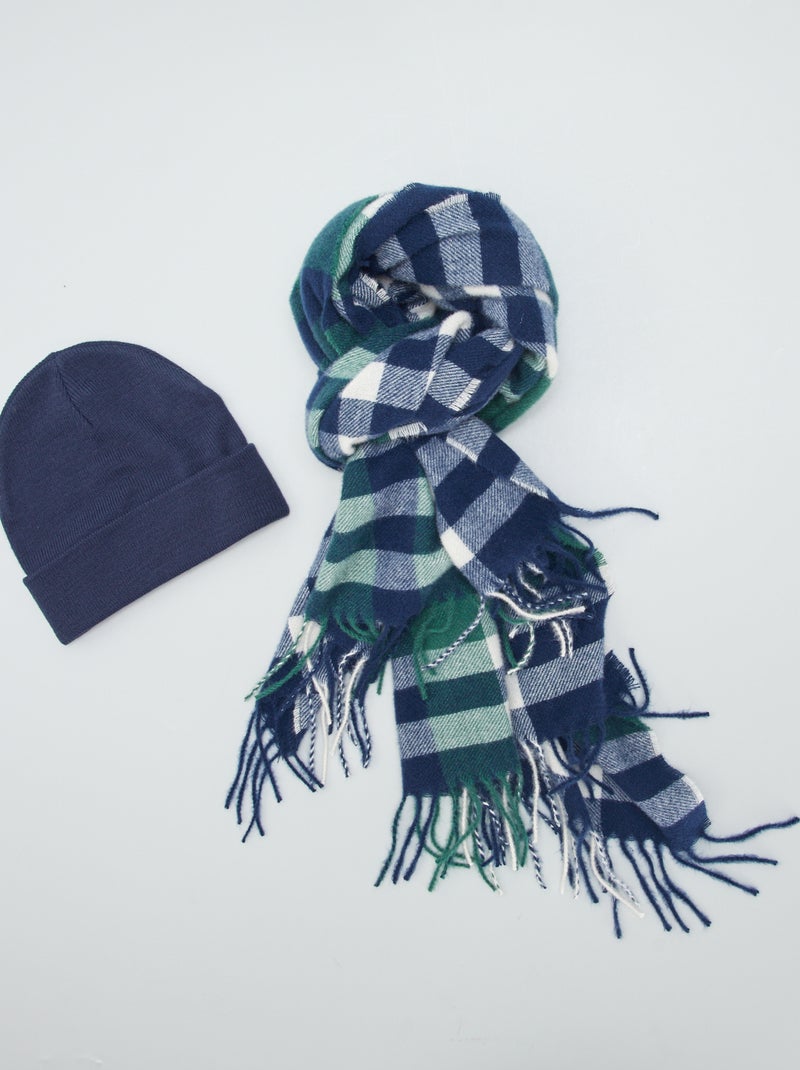 Gebreide sjaal BLAUW - Kiabi