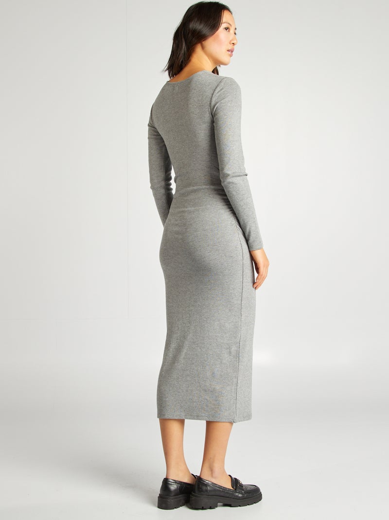 Gebreide trui-jurk GRIJS - Kiabi