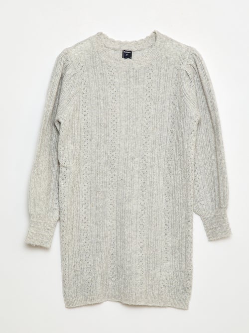 Gebreide trui-jurk met ajourmotief - Kiabi Gebreide trui-jurk met ajourmotief - Kiabi