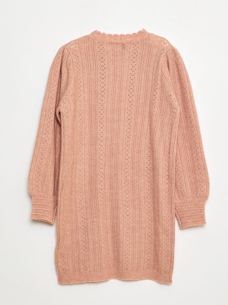 Gebreide trui-jurk met ajourmotief Rose - Kiabi