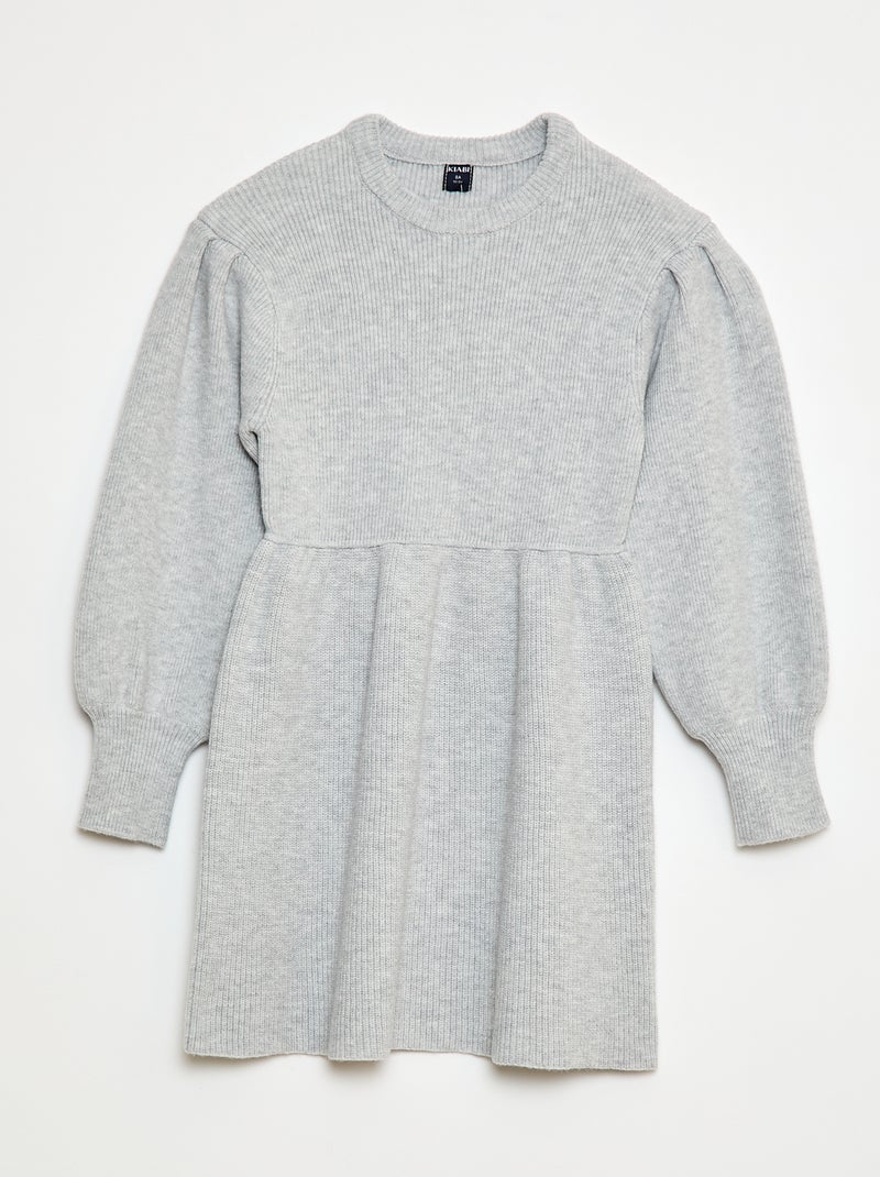 Gebreide trui-jurk van zacht tricot - Grijs - Meisje - 15.00