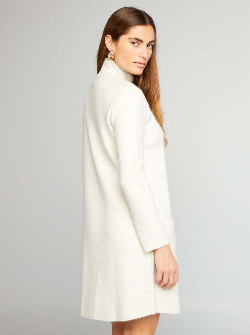 Gebreide trui-jurk WIT - Kiabi
