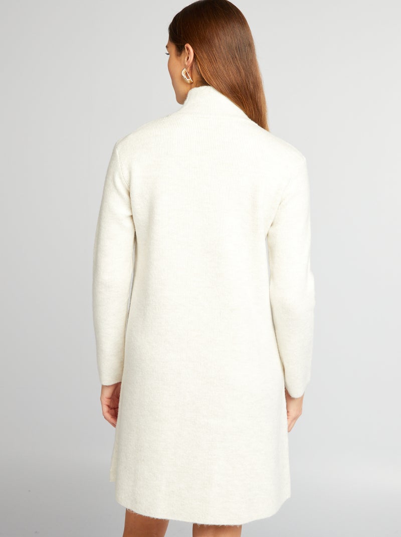 Gebreide trui-jurk WIT - Kiabi