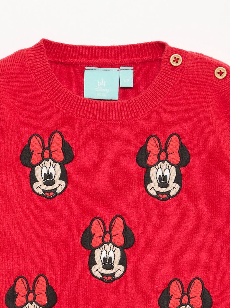 Gebreide trui met applicatie 'Disney' 'Minnie' Rood - Kiabi