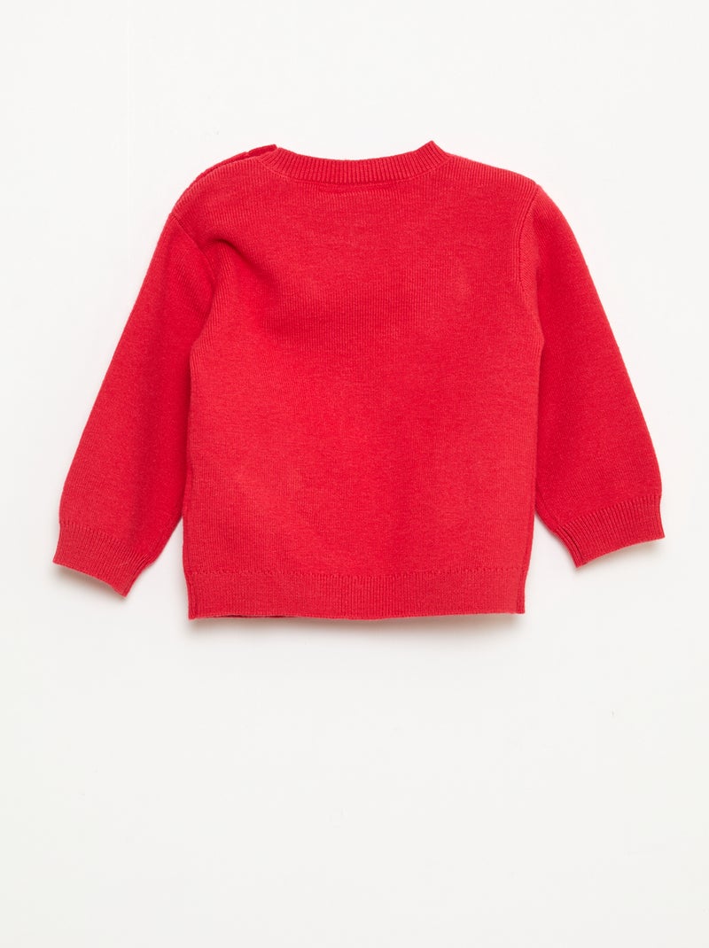 Gebreide trui met applicatie 'Disney' 'Minnie' Rood - Kiabi