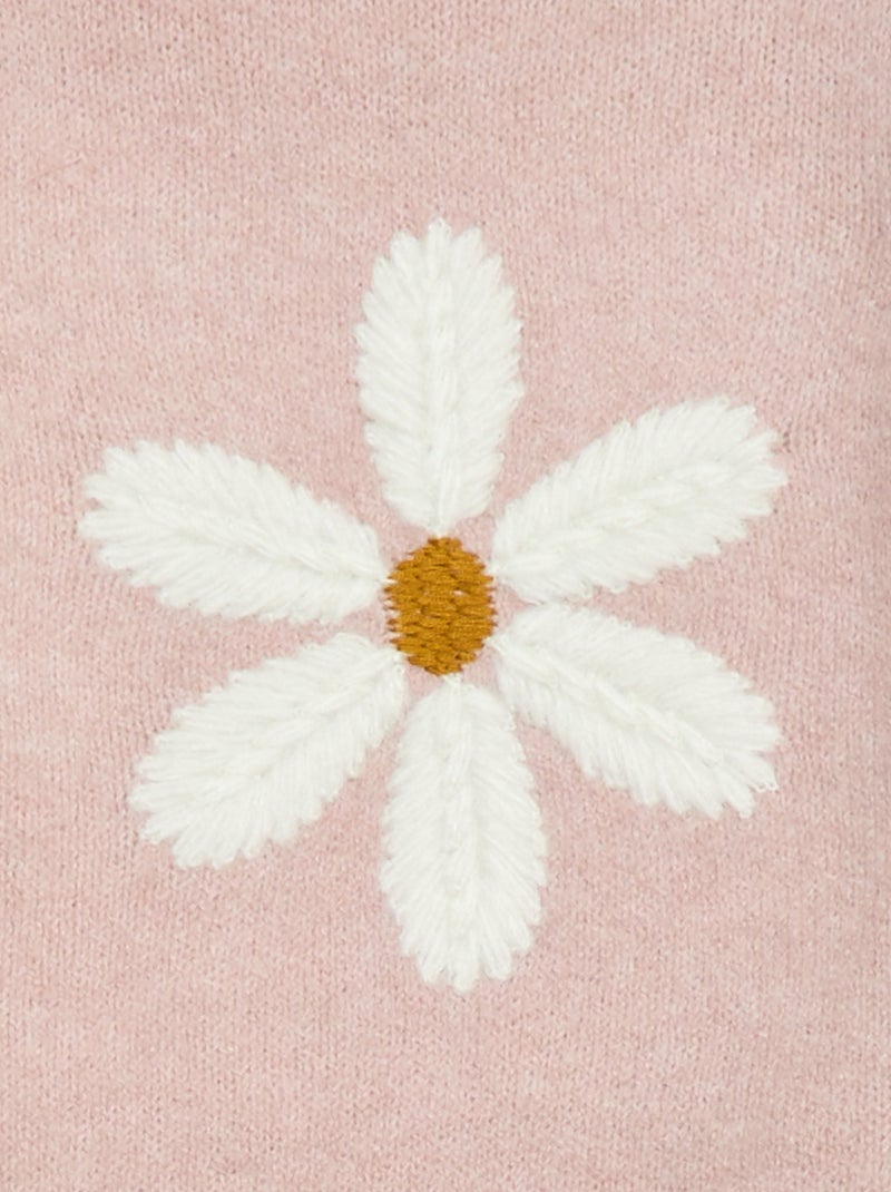 Gebreide trui met borduursel Rose - Kiabi